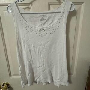 Sag Harbor White Tank with Silver Accents